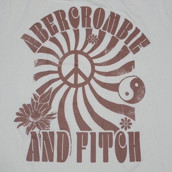 Abercrombie Kids Beige Tee Groovy Graphics - Size 9/10 - Picture 2 of 6